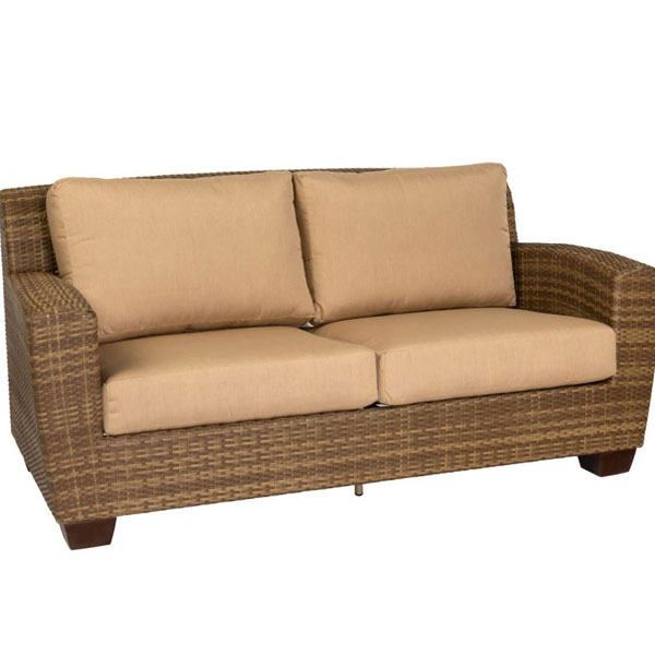 Saddleback Resin Wicker Loveseat by Woodard - Image 4